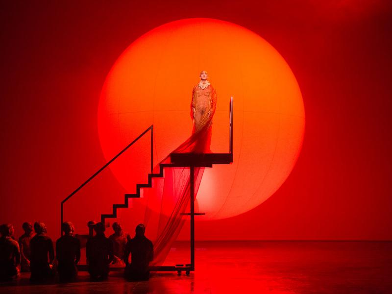 Anthony Roth Costanzo performs on stage in Akhnaten