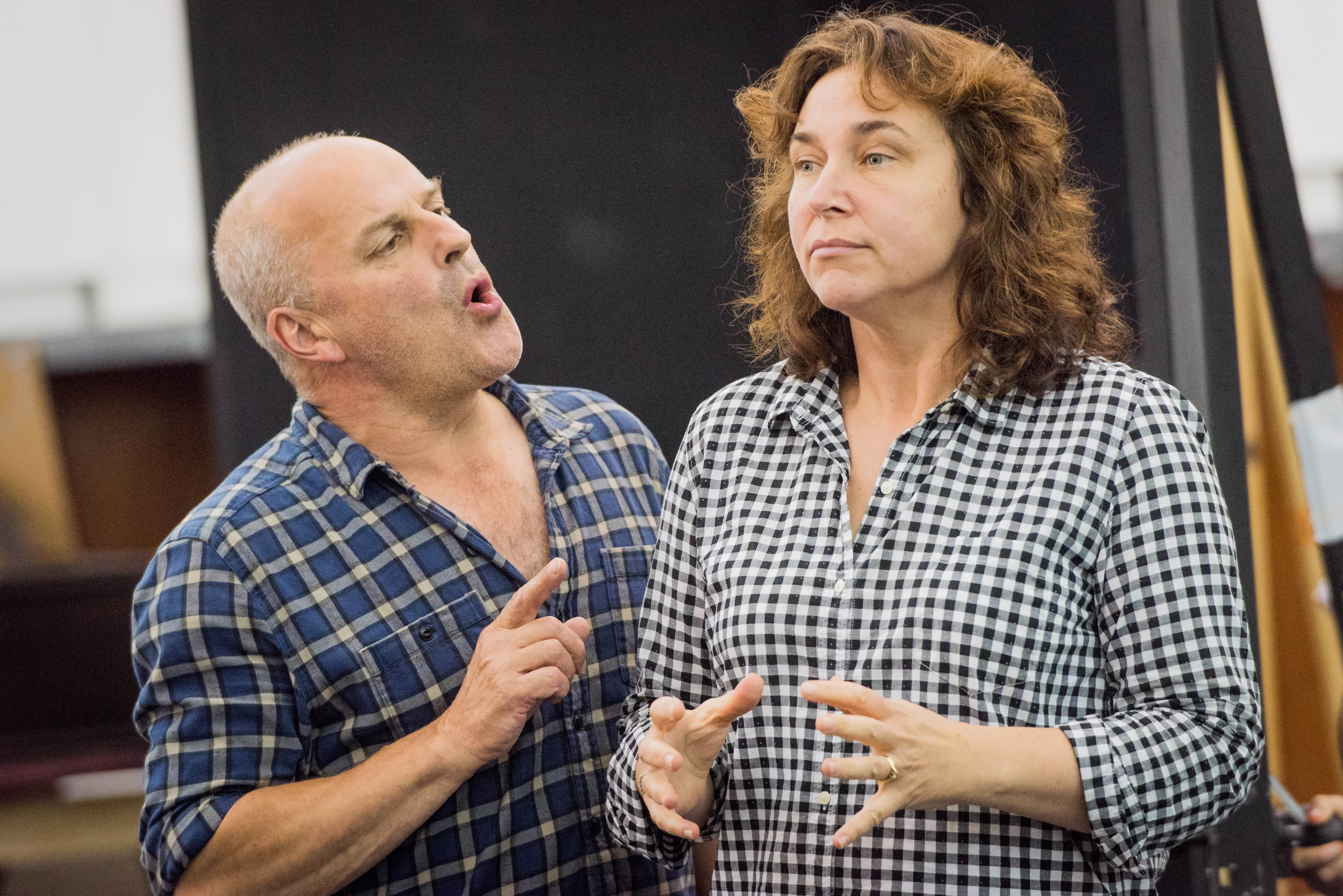 man and woman rehearse don giovanni