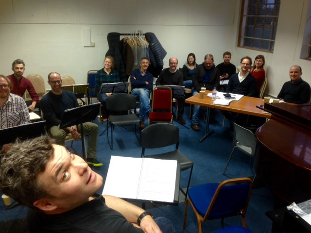 ENO chorus rehearsing backstage of a Winter's Tale