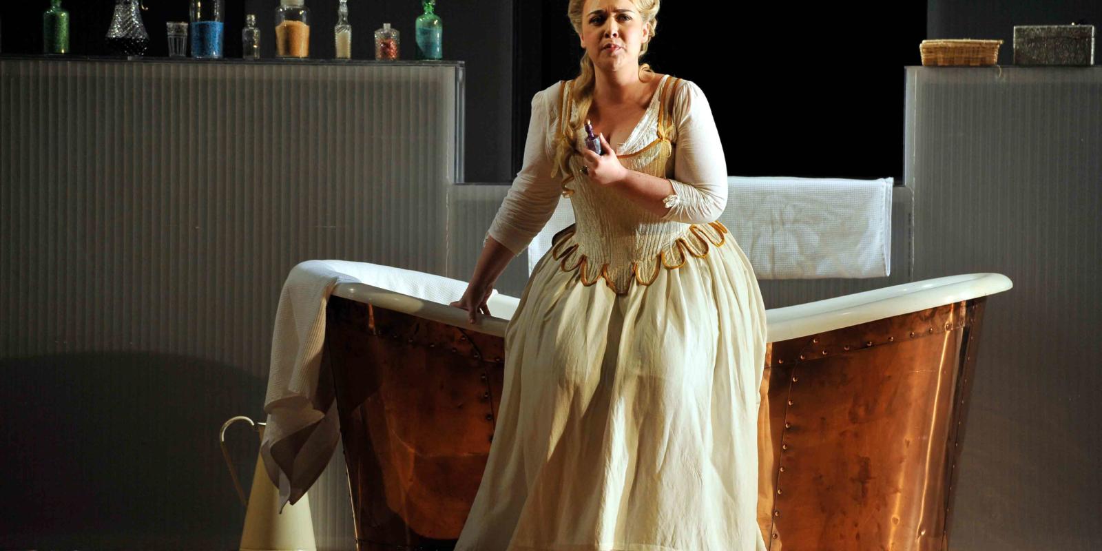 An image of Sarah Jane Brandon in Fiona Shaw's 2014 production of The Marriage of Figaro