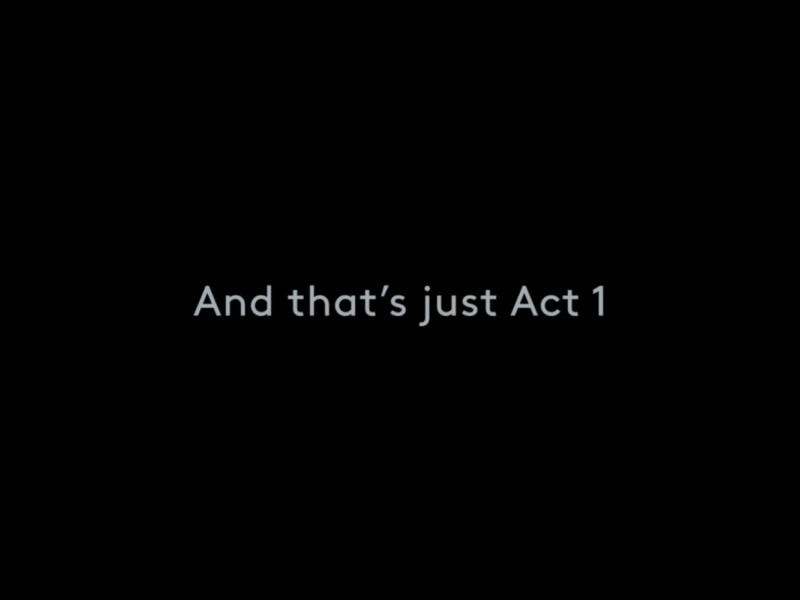 text saying 'and that's just Act 1' on a blank background