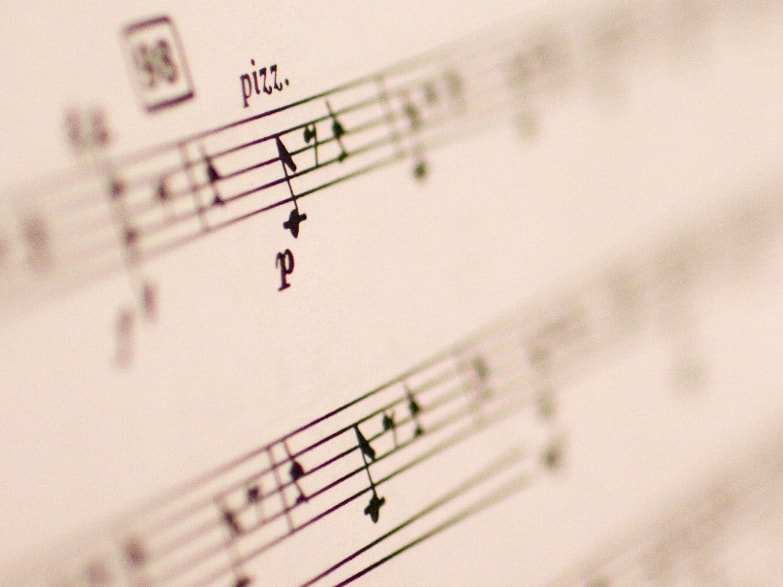Musical score shown at an angle