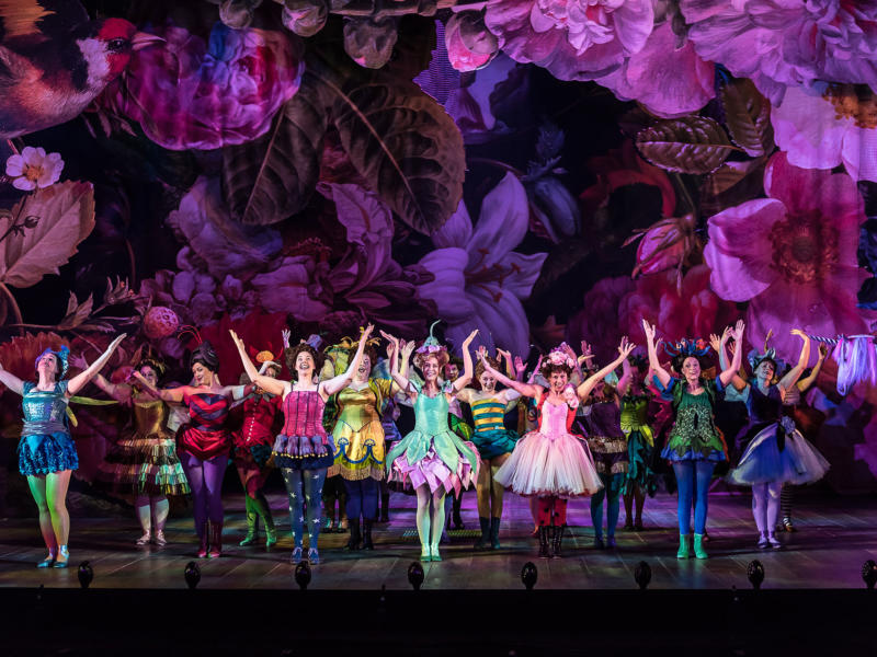 The ENO Chorus on stage dressed as fairies
