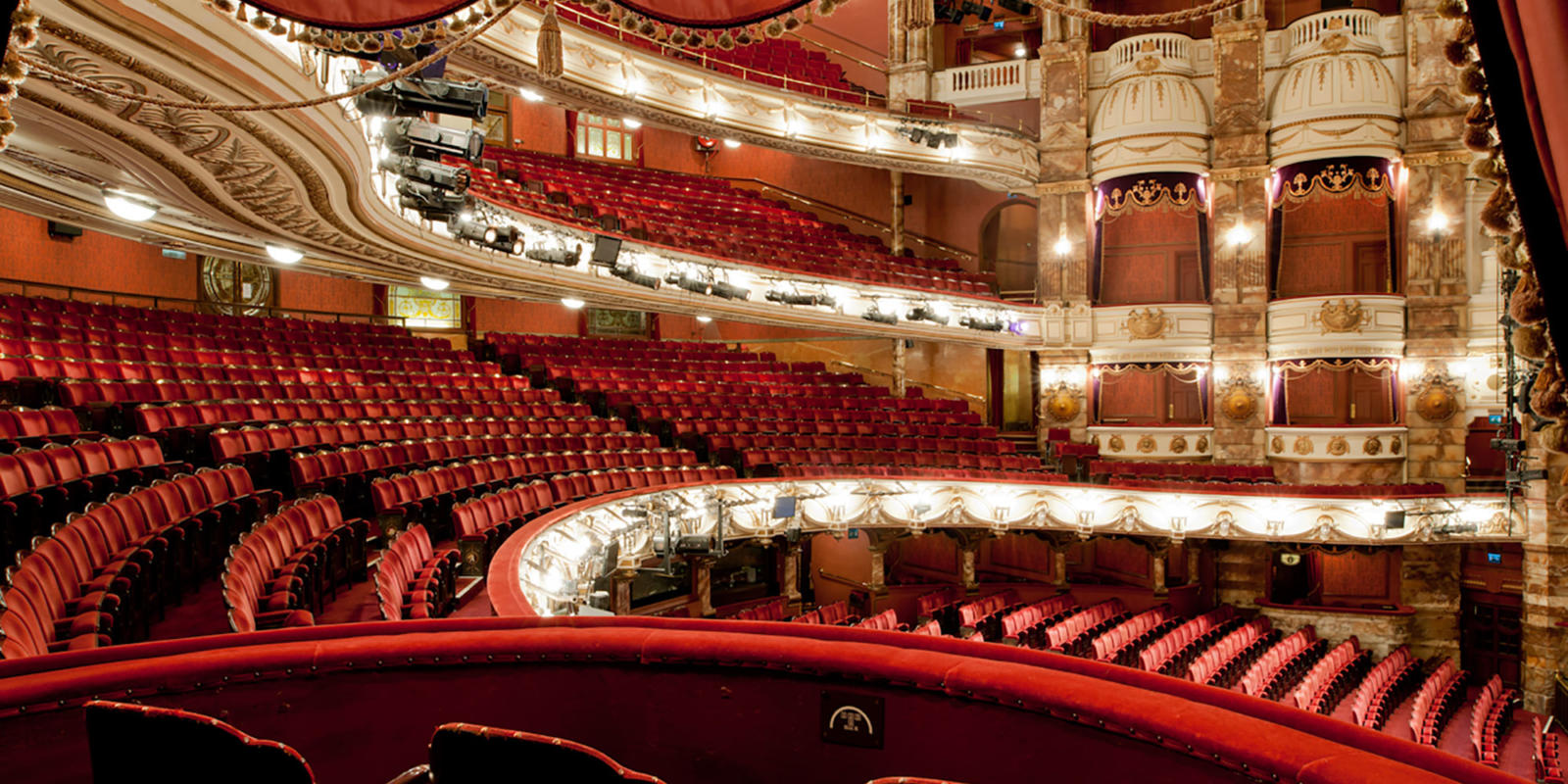 View of the London Coliseum auditorium from a dress circle box