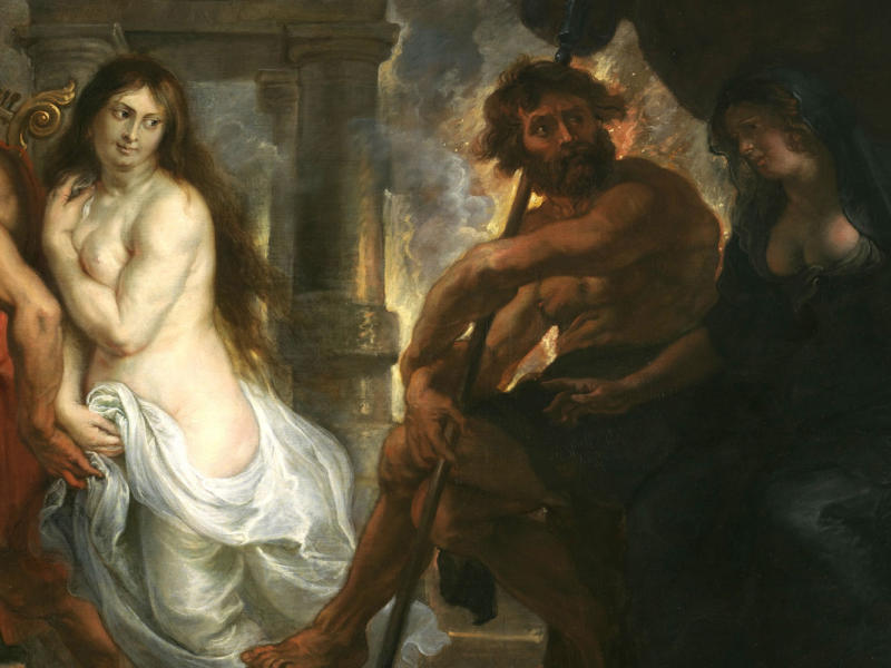 Oil panting of Eurydice gazing at Orpheus