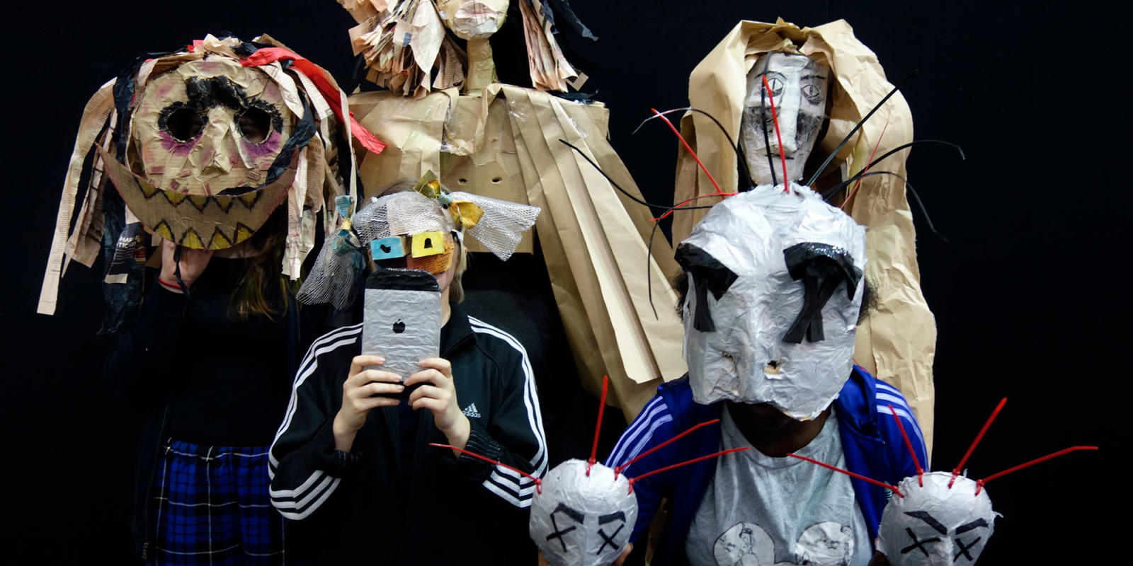 Masks created in response to ENOs production of Satyagraha February 2018