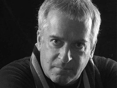 Close up black and white portrait of David Alden