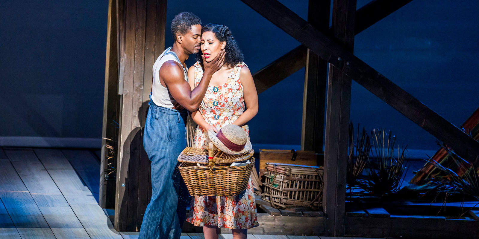 ENO Porgy and Bess: Nmon Ford as Crown Nicole Cabell as Bess (c) Tristram Kenton