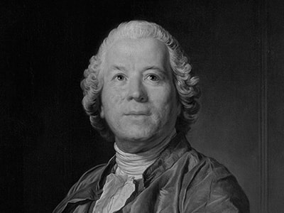 Black and white portrait of Christoph Willibald Gluck