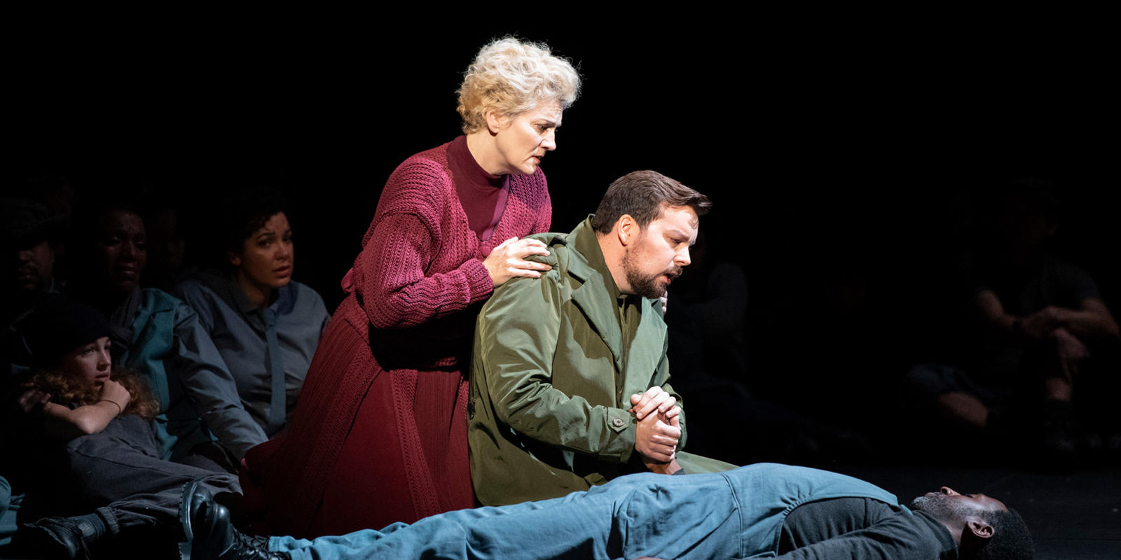 ENO War Requiem Emma Bell David Butt Philip and Ensemble (c) Richard Hubert Smith