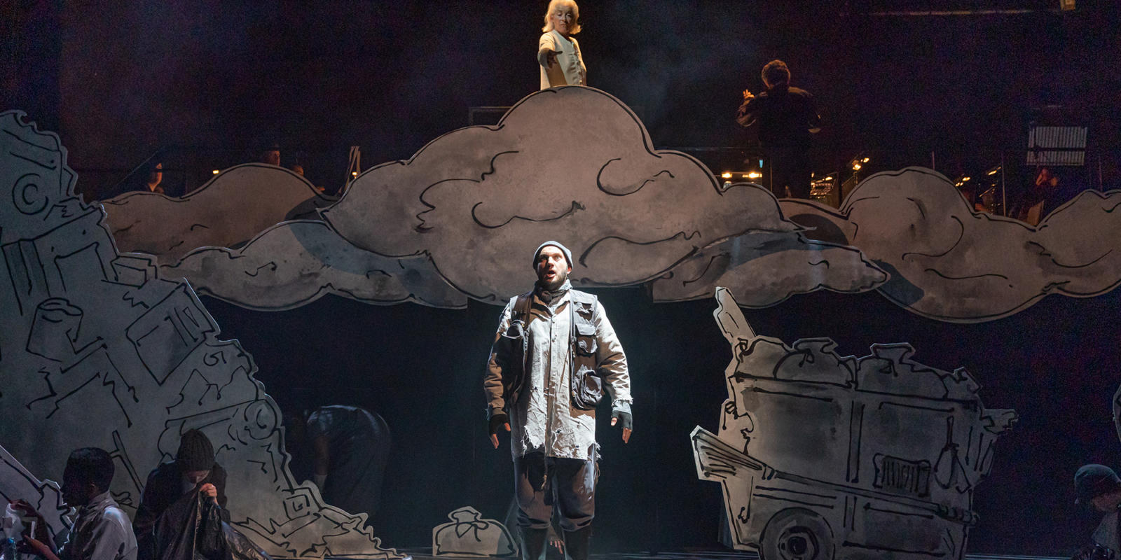 Marcus Farnsworth (Noah) in Noye's Fludde at Theatre Royal Stratford East. Photo by Marc Brenner