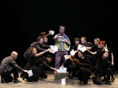 Members of the ENO cast performing The Magic Flute