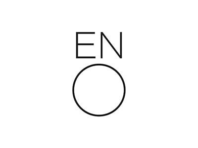 ENO logo with black text and white background