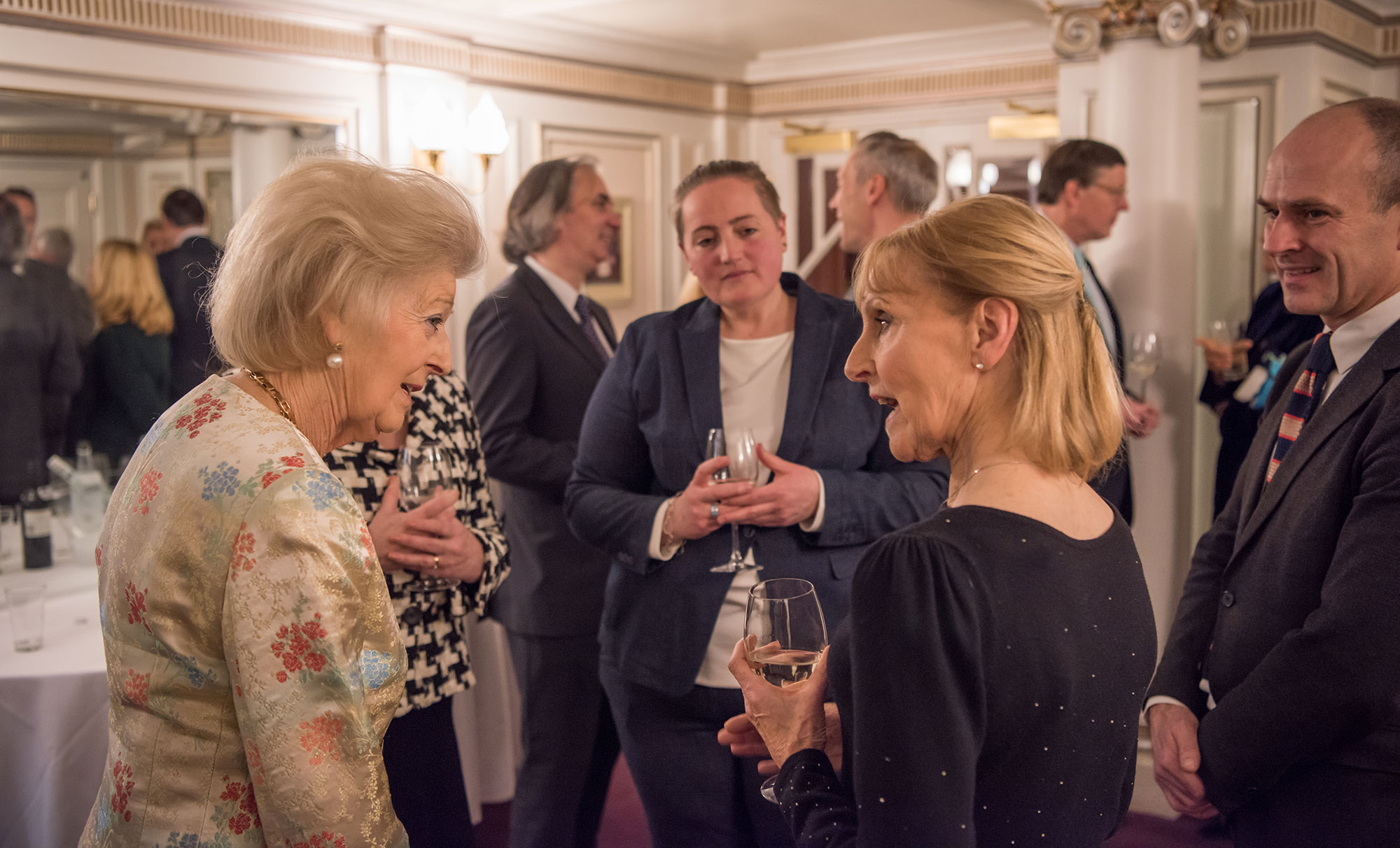 Princess Alexandra with ENO Stage Manager Rosalind Davis and Head of Movement Carol Grant © Genevieve Girling