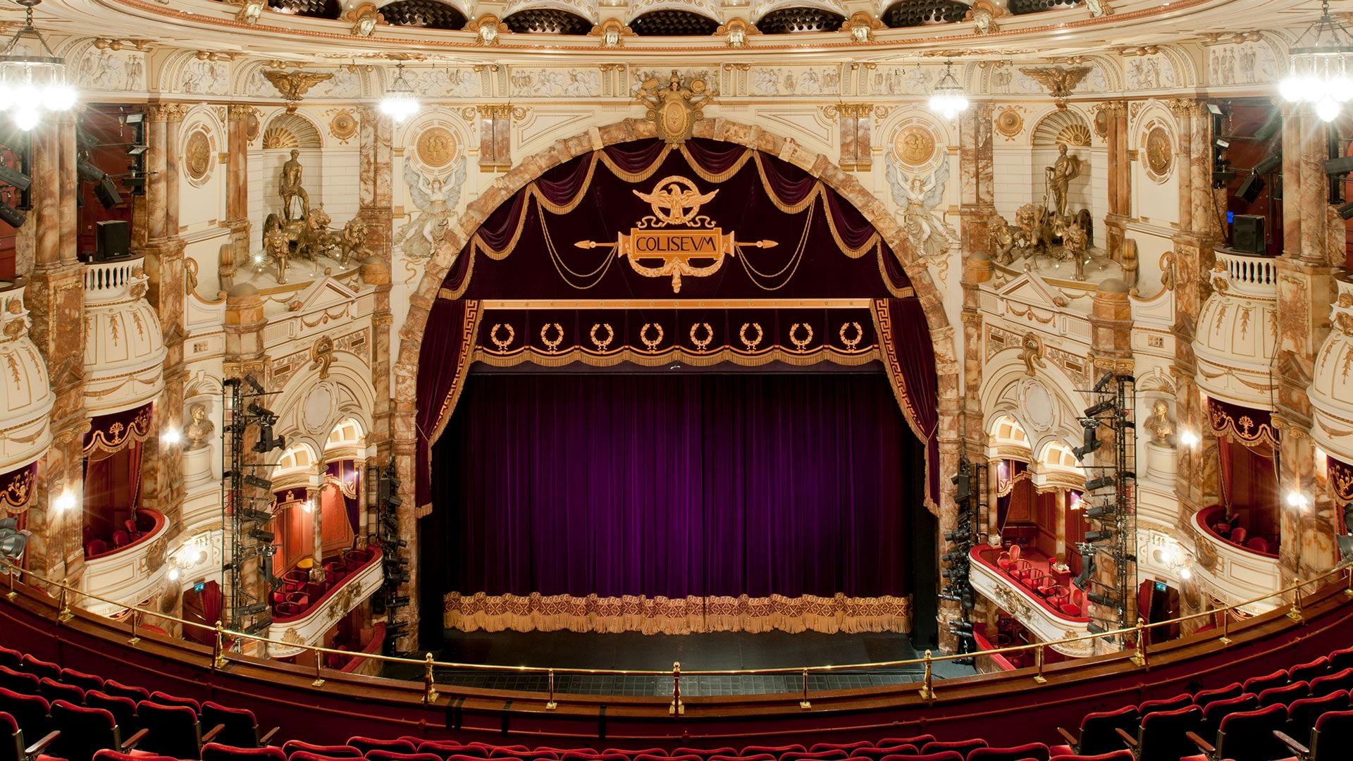 London Coliseum curtain and theatre seats