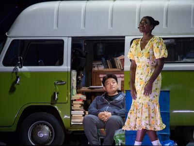 ENO Harwood artist man and woman infront of a camper van