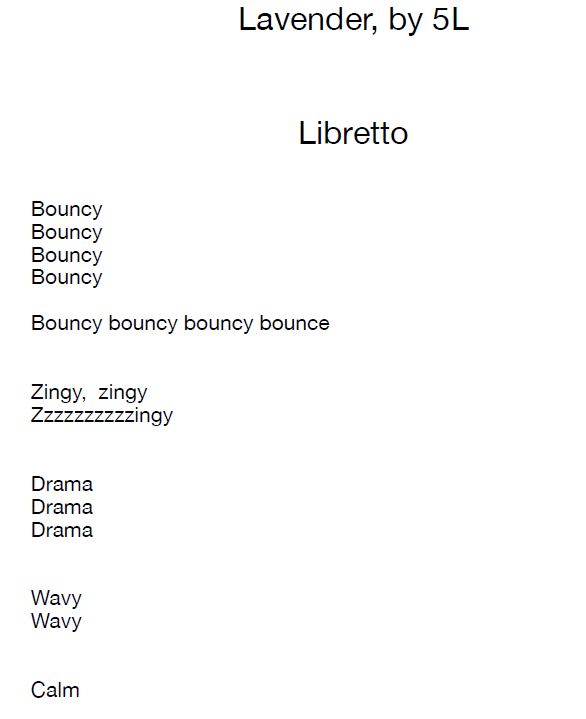 A libretto written by pupils