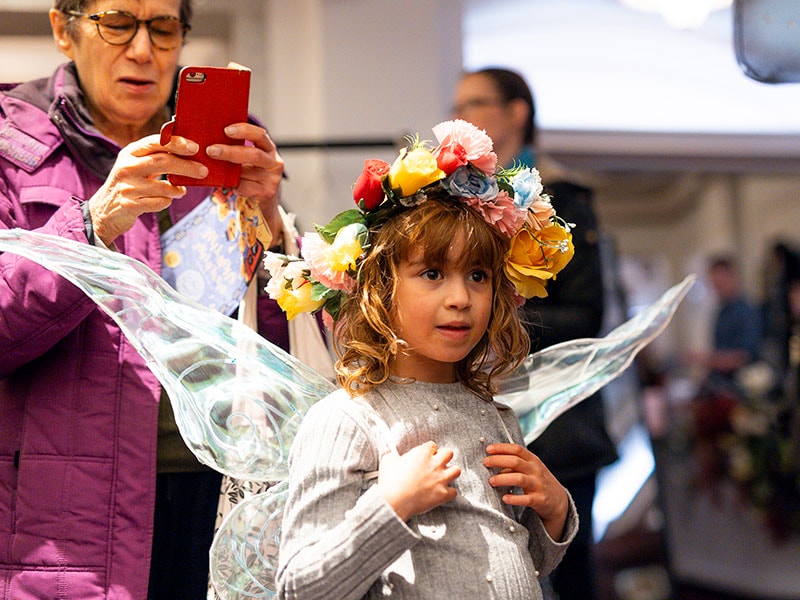 Young child dressed as a fairy prior to the Relaxed performance of ENO's Iolanthe---Wednesday 25 October 2023 © Lloyd Winters